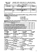 Đề khảo sát chất lượng học kì II môn Tiếng Anh Lớp 8 (Chương trình thí điểm) - Năm học 2018-2019